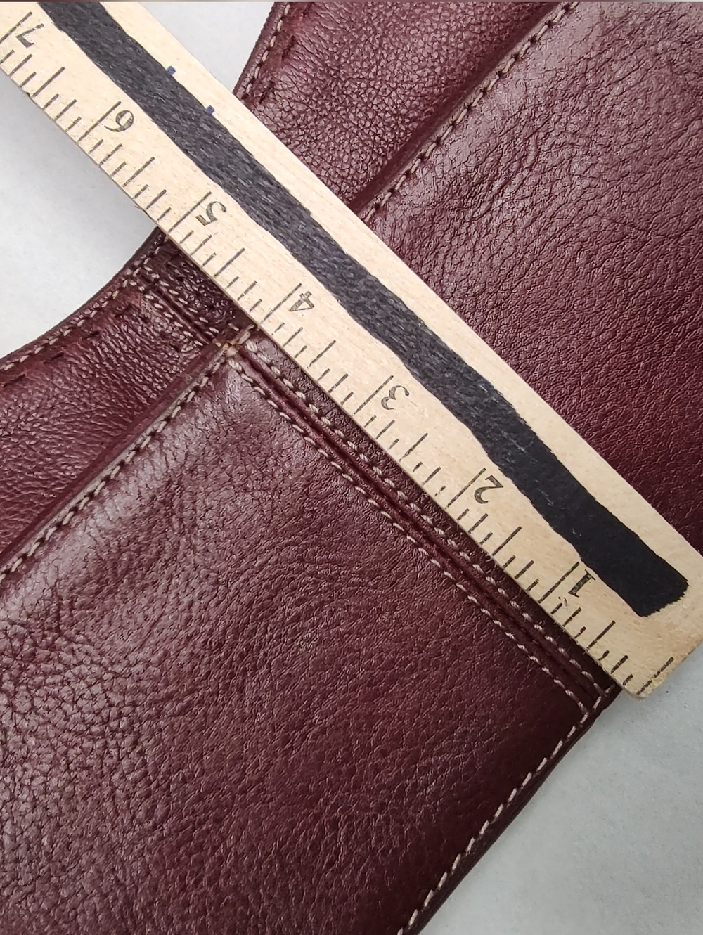 Vtg Fossil Red Leather Shoulder Bag Top-stitched No Key Fob, Clean Tan Interior - Picture 8 of 10